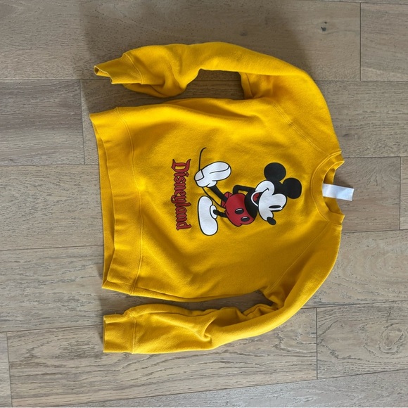Disney Mickey Mouse Crew Neck Sweatshirt Yellow Size 11/12 - Picture 4 of 5